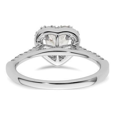 14K White Gold Diamond Halo Engagement Ring Semi-Mount – view 6