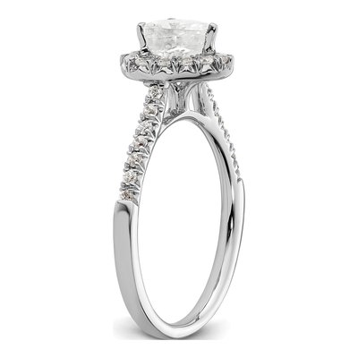 14K White Gold Diamond Halo Engagement Ring Semi-Mount – view 7