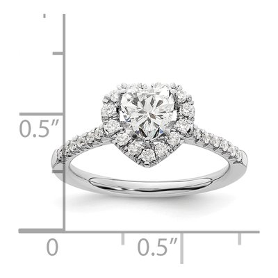 14K White Gold Diamond Halo Engagement Ring Semi-Mount – view 8