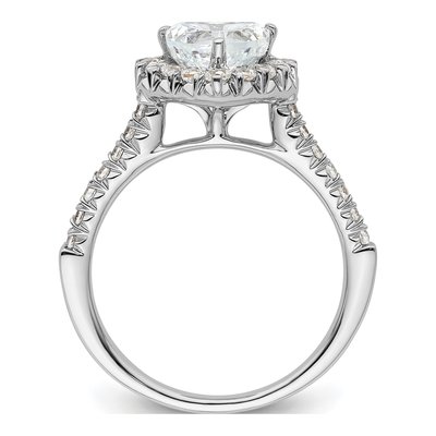 14K White Gold Diamond Halo Engagement Ring Semi-Mount – view 3