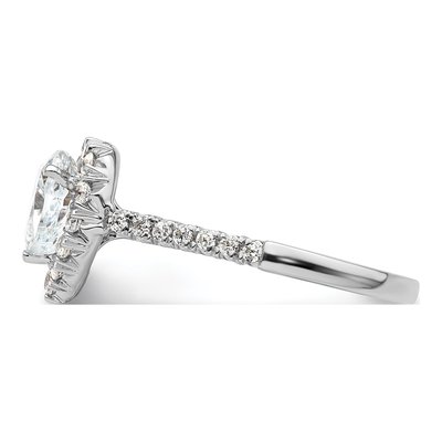 14K White Gold Diamond Halo Engagement Ring Semi-Mount – view 4