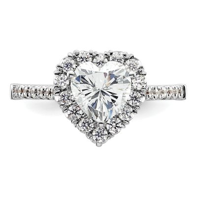 14K White Gold Diamond Halo Engagement Ring Semi-Mount – view 5