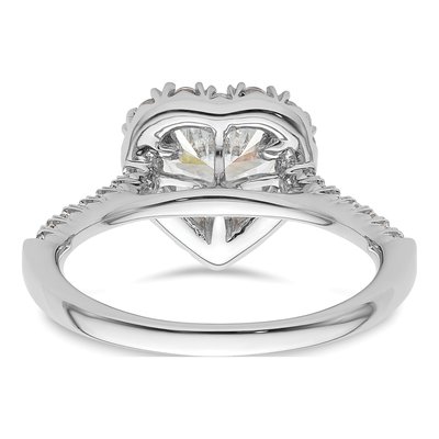 14K White Gold Diamond Halo Engagement Ring Semi-Mount – view 6