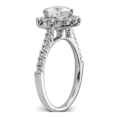 14K White Gold Diamond Halo Engagement Ring Semi-Mount – view 7