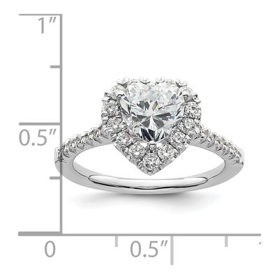 14K White Gold Diamond Halo Engagement Ring Semi-Mount – view 8