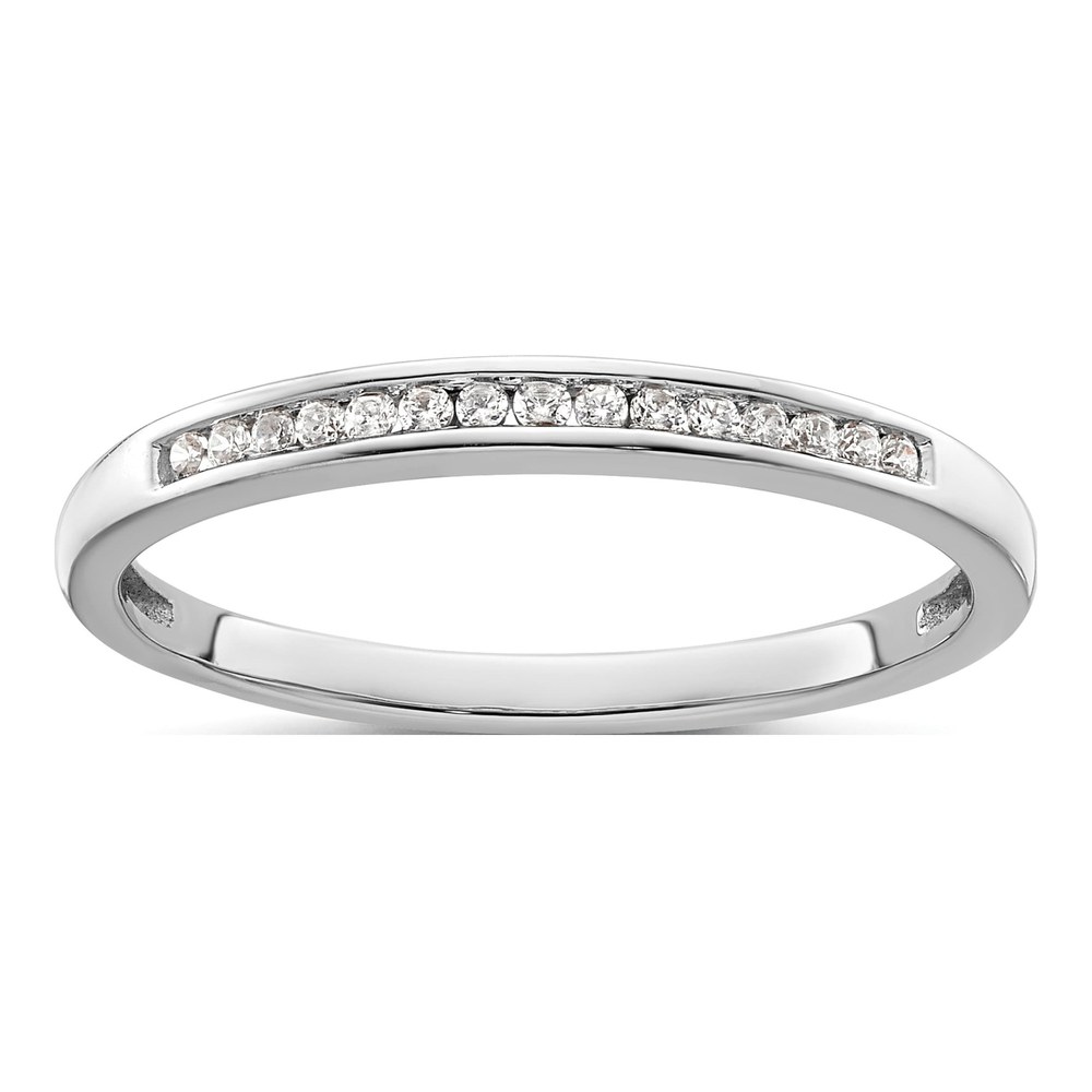 14K White Gold 1/10 ct tw Diamond Channel Wedding Band