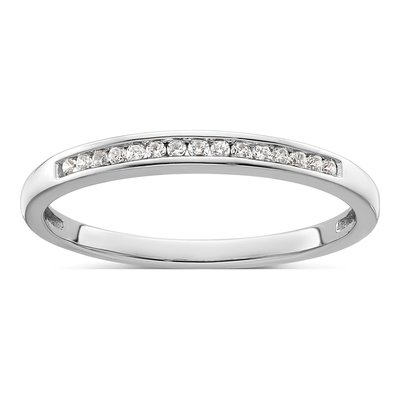 14K White Gold 1/10 ct tw Diamond Channel Wedding Band