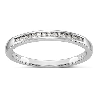 14K White Gold 1/8 ct tw Diamond Wedding Band