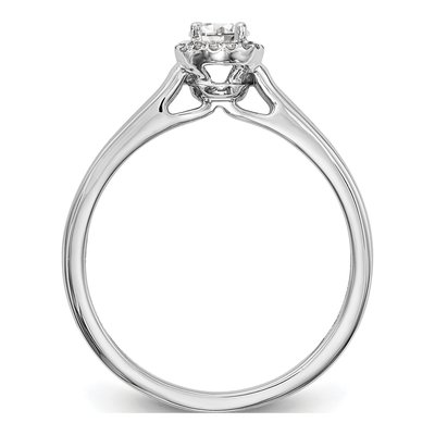 14K White Gold Diamond Halo Engagement Ring Semi-Mount – view 2
