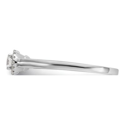 14K White Gold Diamond Halo Engagement Ring Semi-Mount – view 3