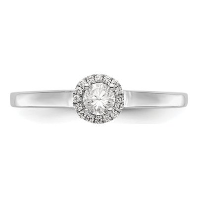 14K White Gold Diamond Halo Engagement Ring Semi-Mount – view 4