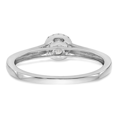 14K White Gold Diamond Halo Engagement Ring Semi-Mount – view 5
