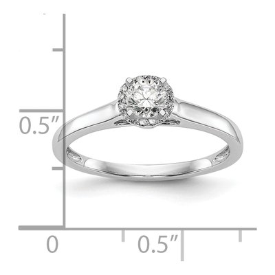14K White Gold Diamond Halo Engagement Ring Semi-Mount – view 8