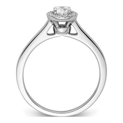 14K White Gold Diamond Halo Engagement Ring Semi-Mount – view 3