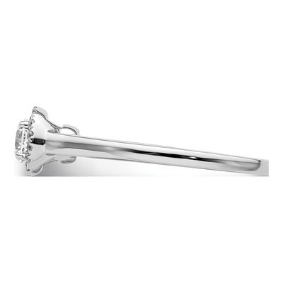 14K White Gold Diamond Halo Engagement Ring Semi-Mount – view 4