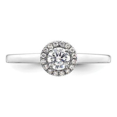 14K White Gold Diamond Halo Engagement Ring Semi-Mount – view 5