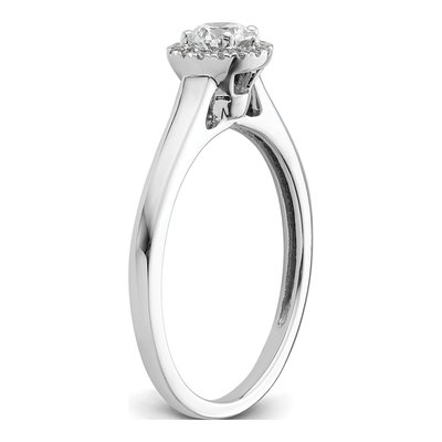 14K White Gold Diamond Halo Engagement Ring Semi-Mount – view 7