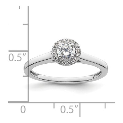 14K White Gold Diamond Halo Engagement Ring Semi-Mount – view 8