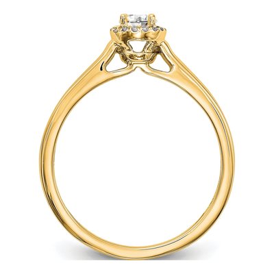 14K Yellow Gold Diamond Halo Engagement Ring Semi-Mount – view 2