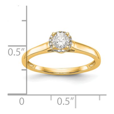 14K Yellow Gold Diamond Halo Engagement Ring Semi-Mount – view 3