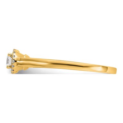 14K Yellow Gold Diamond Halo Engagement Ring Semi-Mount – view 4