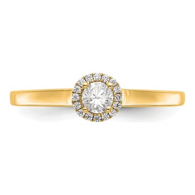 14K Yellow Gold Diamond Halo Engagement Ring Semi-Mount – view 5