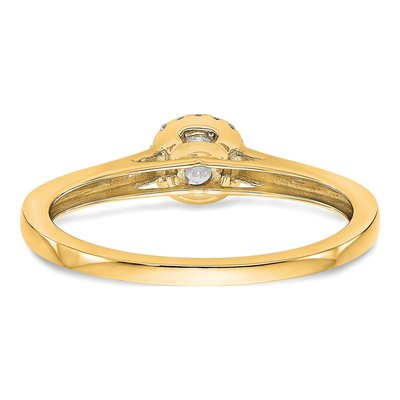 14K Yellow Gold Diamond Halo Engagement Ring Semi-Mount – view 6