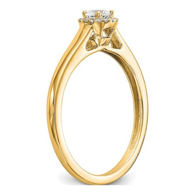 14K Yellow Gold Diamond Halo Engagement Ring Semi-Mount – view 7