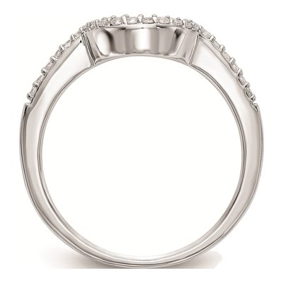 14K White Gold Diamond Contoured Wedding Band Mounting – view 3