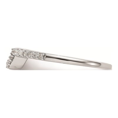 14K White Gold Diamond Contoured Wedding Band Mounting – view 4