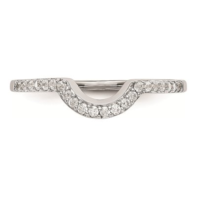 14K White Gold Diamond Contoured Wedding Band Mounting – view 5