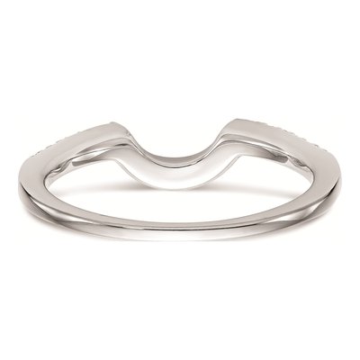 14K White Gold Diamond Contoured Wedding Band Mounting – view 6