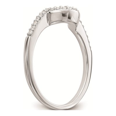 14K White Gold Diamond Contoured Wedding Band Mounting – view 7