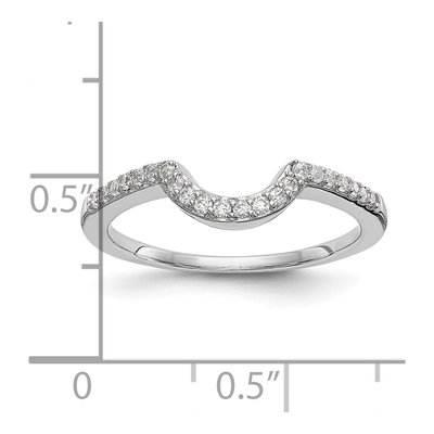 14K White Gold Diamond Contoured Wedding Band Mounting – view 8