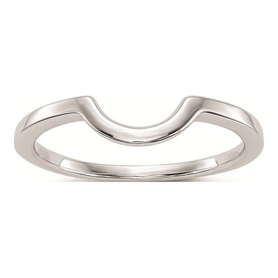 14K White Gold Contoured Wedding Band