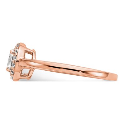 14K Rose Gold Diamond Halo Engagement Ring Semi-Mount – view 4