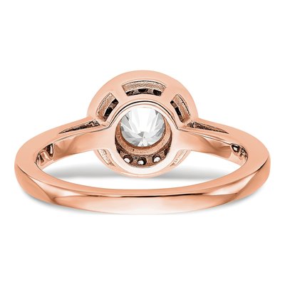 14K Rose Gold Diamond Halo Engagement Ring Semi-Mount – view 6