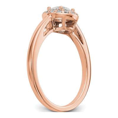 14K Rose Gold Diamond Halo Engagement Ring Semi-Mount – view 7