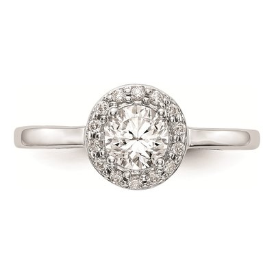 14K White Gold Diamond Halo Setting Engagement Ring Mounting – view 3