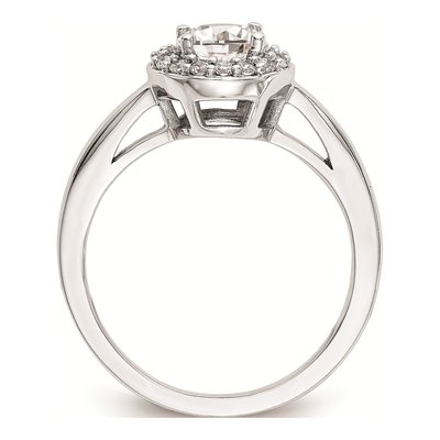 14K White Gold Diamond Halo Engagement Ring Mounting – view 2