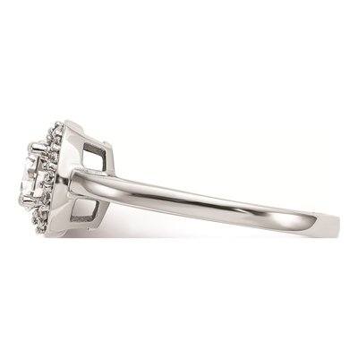 14K White Gold Diamond Halo Engagement Ring Mounting – view 3
