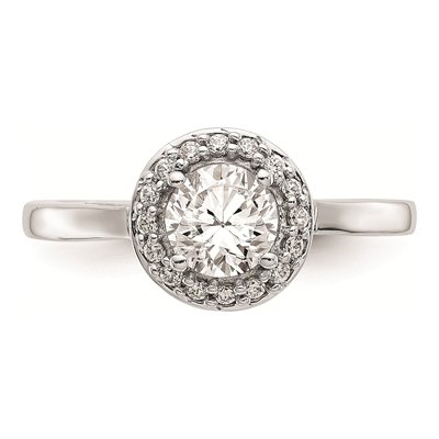 14K White Gold Diamond Halo Engagement Ring Mounting – view 4