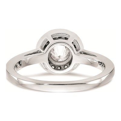 14K White Gold Diamond Halo Engagement Ring Mounting – view 5