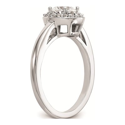 14K White Gold Diamond Halo Engagement Ring Mounting – view 6