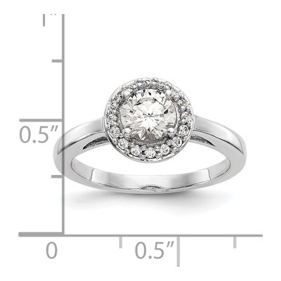 14K White Gold Diamond Halo Engagement Ring Mounting – view 8