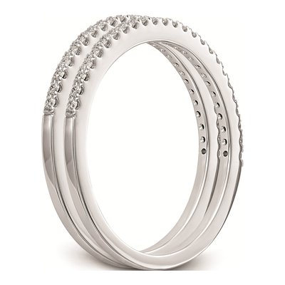 14K White Gold Diamond Wedding Band Set, 1/4 ct tw – view 7