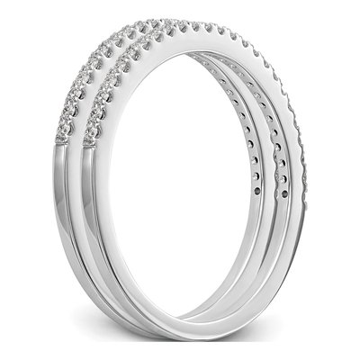 14K White Gold Lab-Grown Diamond Wedding Band Set – view 7