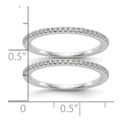 14K White Gold Lab-Grown Diamond Wedding Band Set – view 8