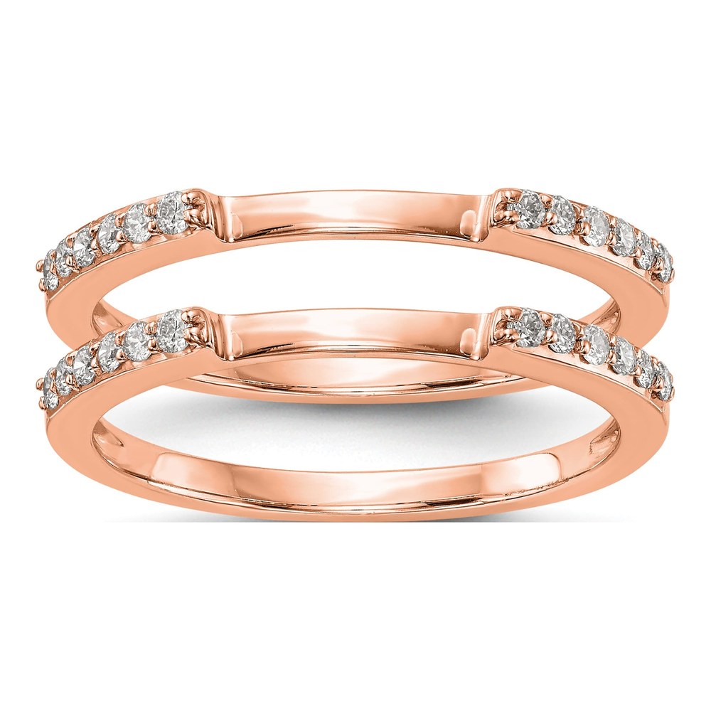 10K Rose Gold Diamond Wedding Band Set of 2