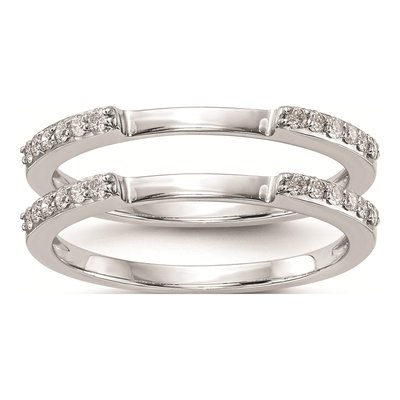 14K White Gold Set of 2 Wedding Band Mountings